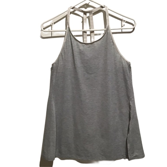 Athleta Essence satin mesh yoga women’s tank gray - Picture 1 of 7